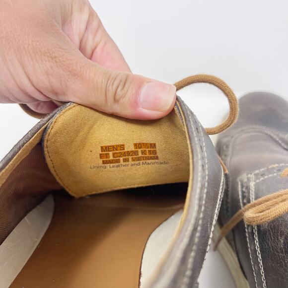 Cole Haan Mens 10.5 Grey Original Grand Wingtip Oxford Sneaker Shoe Leather - Picture 10 of 12